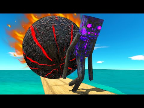 CREPPY MONSTERS AND SUPERHEROES ESCAPES FIREBALL | Animal Revolt Battle Simulator