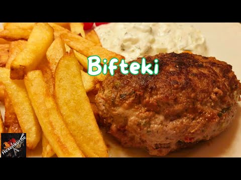 Bifteki, the original from Greece, but cooked in a pan