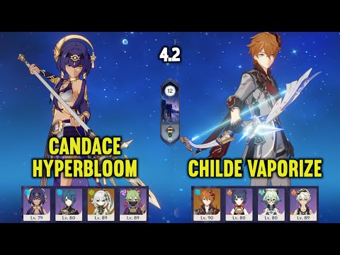 (F2P) C3 CANDACE Hyperbloom & C0 CHILDE Vaporize | 4.2 Spiral Abyss Floor 12 | Genshin Impact