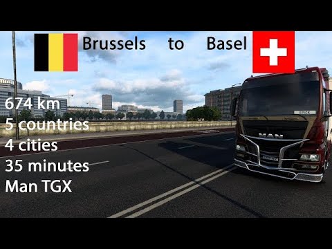 Euro Truck Simulator 2 | ProMods 2.57 | Brussels (BEL) - Basel (CH) | [Timelapse]