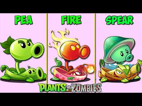 All Pair Plants FIRE vs PEA vs SPEAR Battlez - Who Will Win? - Pvz 2 Team Plant vs Team Plant