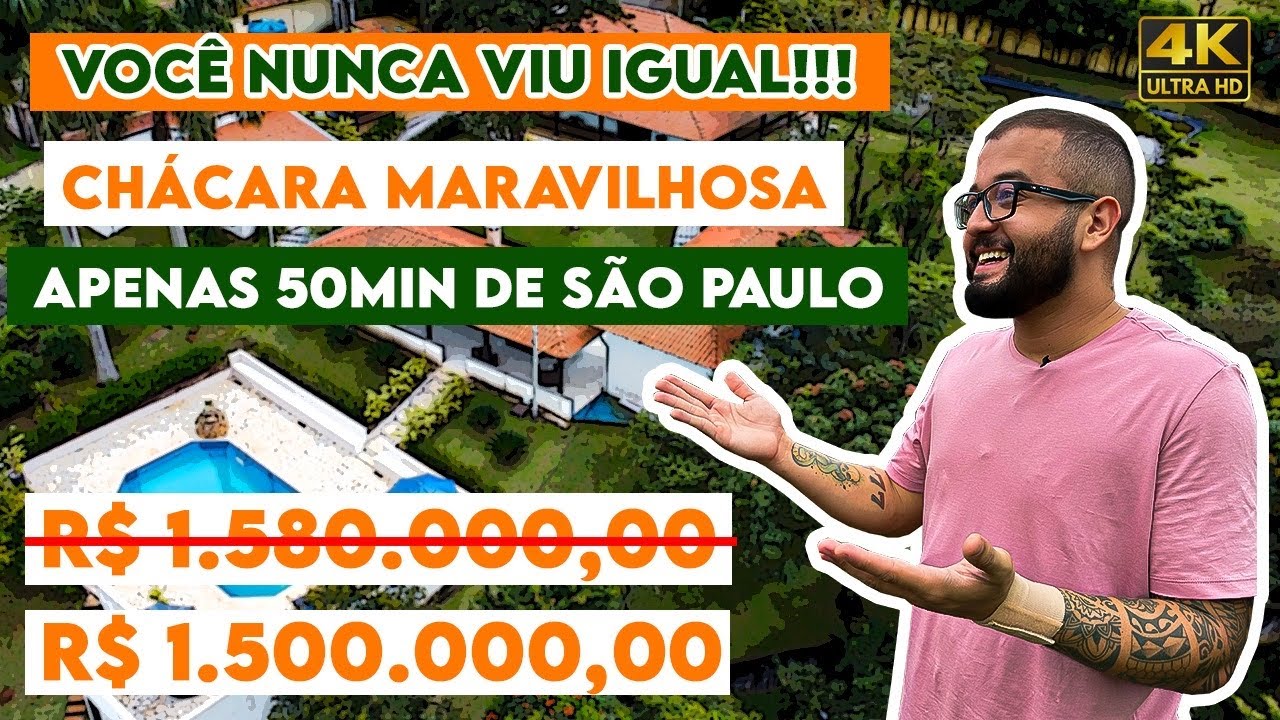 CHÁCARA 5.000m²,  à 50min de SÃO PAULO (PORTEIRA FECHADA)