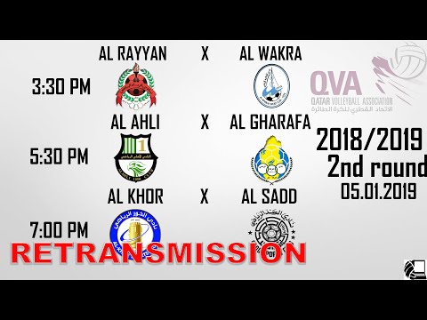 RETRANSMISSION - Al Rayyan X Al Wakra, Ahli X Gharafa, Khor X Sadd - Qatar Volleyball League 18/19