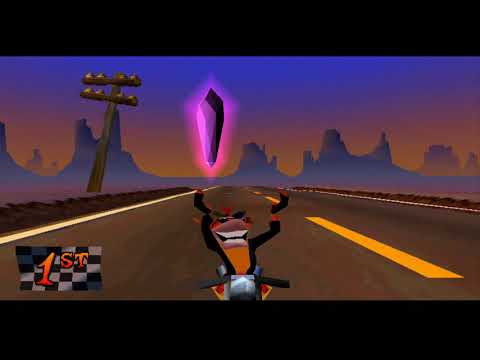 Crash Bandicoot - Warped (PS1) 105% Walkthrough pt29 - Orange Asphalt