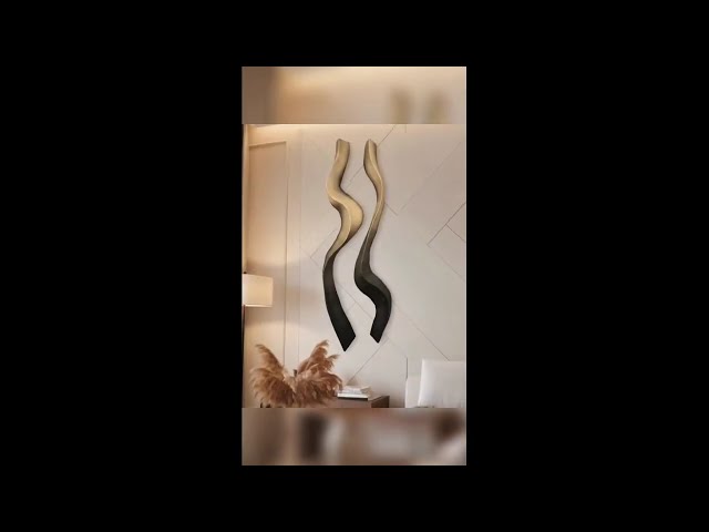 تحفة جدارية تجريدية عمودية ثلاثية الأبعاد (قطعتين) – تصميم فاخر يمنح جدارك حركة وأناقة استثنائية