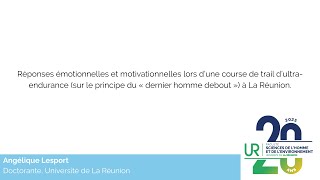 Réponses émotionnelles et motivationnelles lors d’une course de trail d’ultra endurance à La RE.