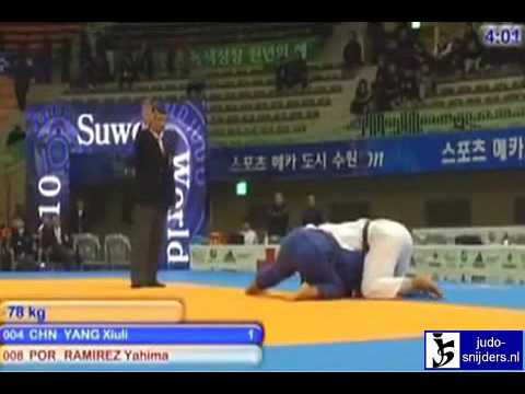Judo 2010 Suwon: Xiuli Yang (CHN) - Yahima Ramirez (POR) [-78kg].