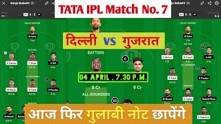 DC vs GT dream11 team | GT vs DC | Delhi capital vs Gujrat titans match prediction Today .