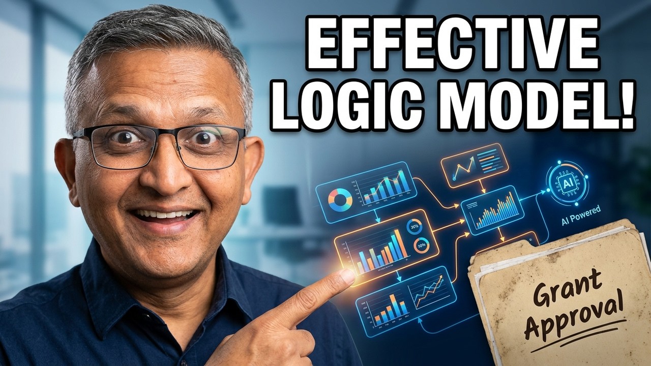 The Logic Model Architecture Most Nonprofits Get Wrong — a Sopact masterclass by Unmesh Sheth on the five-stage causal chain