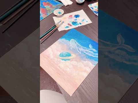 鯨落🐋🌊🪐油畫初體驗🎨Follow us on IG: shel.crafts.music
