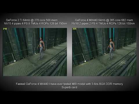 Nvidia GeForce 2 Ti vs super fast GeForce 4 MX 440 3dMark 2000 demo