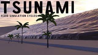 Blender 2.8 - Tsunami Fluid Simulation Cycles
