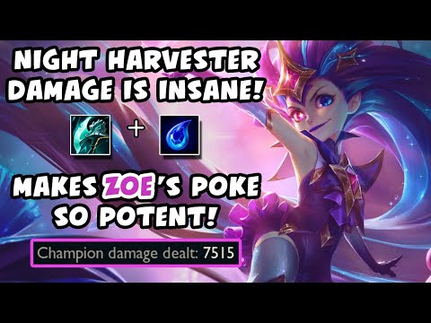NIGHT HARVESTER ON ZOE IS SO INSANE! HUGE POKE DAMAGE! - VICKSY | League of Legends
