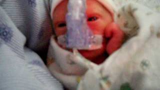 preview picture of video 'Rozthorne the first time got to hold my 2 lb micro preemie'