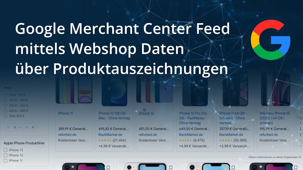 Google Merchant Center Feed mittels Webshop Daten über Produktauszeichnungen Schema.org einreichen