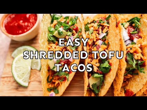 Easy Shredded Tofu Tacos Recipe #tacotuesday #tofutacos