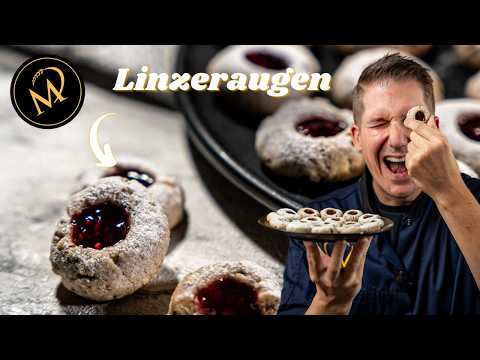 Schnelle Engelsaugen mit Linzerteig - Einfache Weihnachtsplätzchen selber backen✨