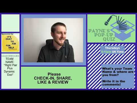 Payne's Pop Up Quiz No 29