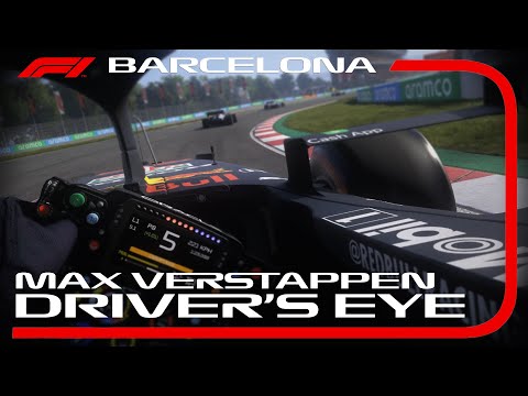 F1 2021 DRIVER'S EYE VIEW - MAX VERSTAPPEN HELMET CAM AT BARCELONA, SPAIN ( REALISTIC + TRACKIR )