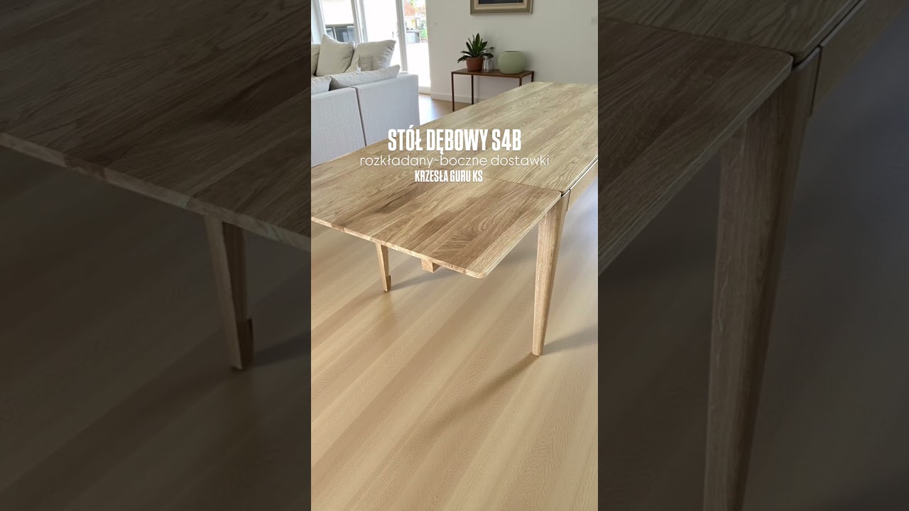 Rozkładanie Stołu S4B z bocznymi dostawkami i krzesła Guru