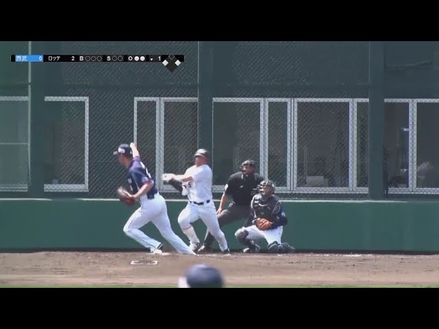 【ファーム】マリーンズ・安田が一二塁間を破るタイムリー!!  2018/4/30 M-L(ファーム)