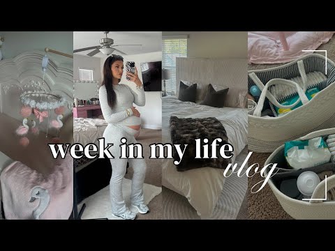 week in my life| nesting babygirls nursery, diaper caddies, postpartum care, new bed setup, & more!🤍
