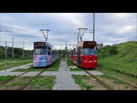 HTM tramlijn 1 Scheveningen Noord - Delft Tanthof | GTL8 3123 Cornetto Mermaid | 2020
