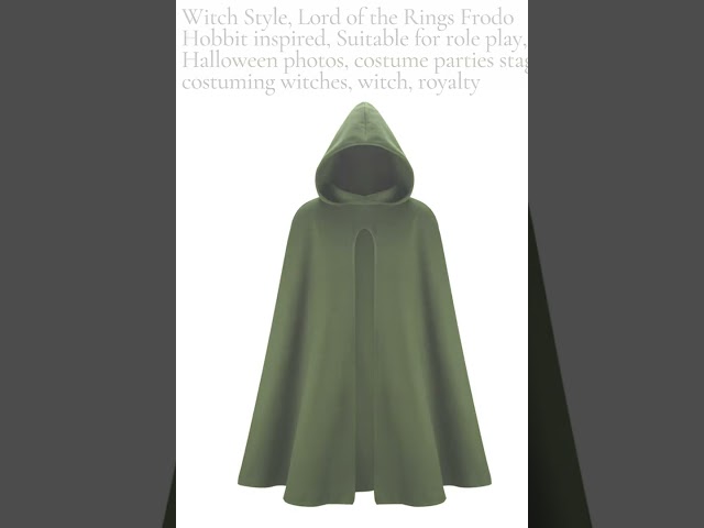 Vídeo relacionado con keland Capa medieval con capucha Renacimiento Capa con Capucha Disfraz Hobbit (Verde Ejército)