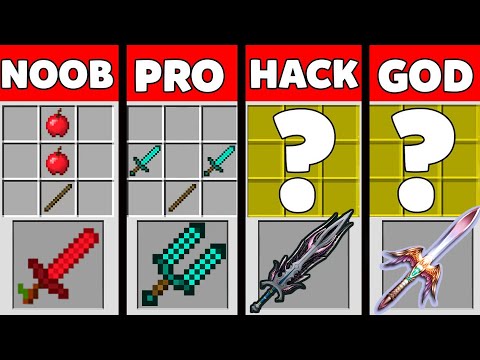 Minecraft Battle: SUPER SWORD CRAFTING CHALLENGE - NOOB vs PRO vs HACKER vs GOD! (Animation)