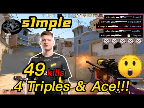 s1mple MIRAGE POV - 49Kills!😮 - w/ NIP Girl Qiyarah - 4 Triple Kills＆Ace - CSGO s1mple POV!