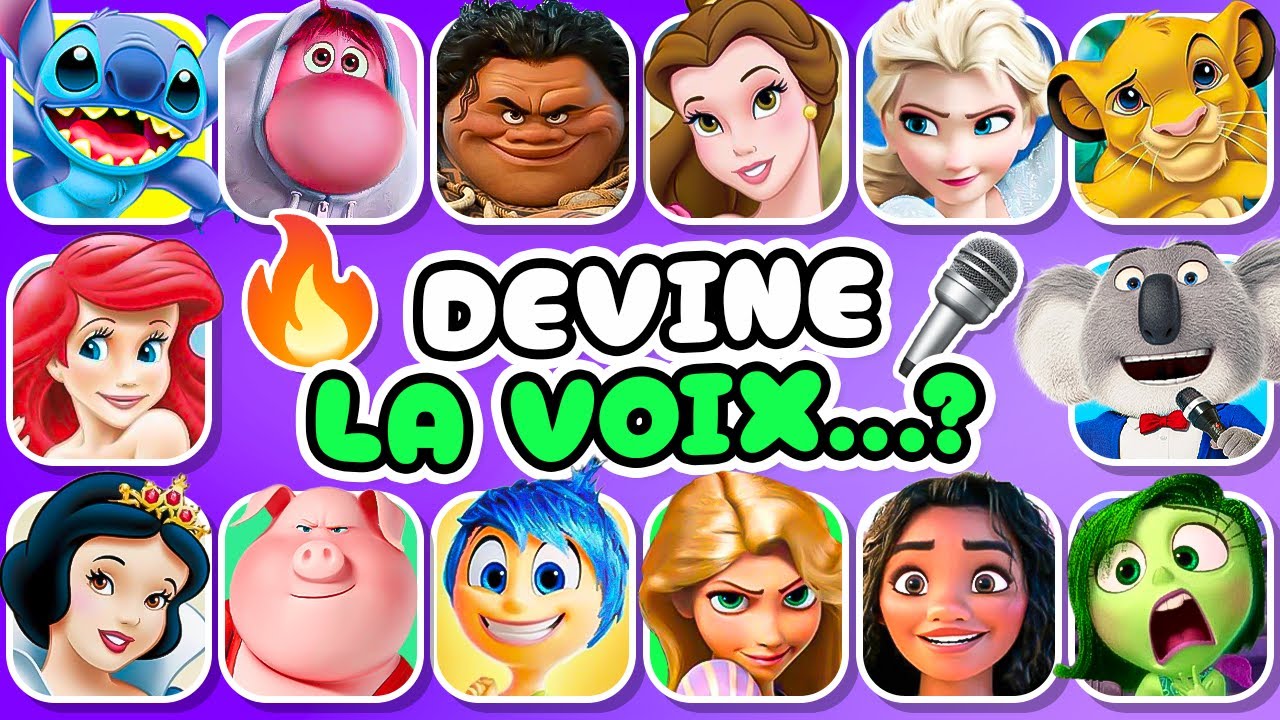 Devine qui PARLE spécial DISNEY 🎙️🎵🌈 Vice-versa 2, Vaiana, Le Roi Lion, Elsa, Wall-E, Sing 1 & 2