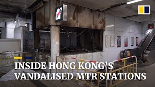 Download lagu Inside Hong Kong’s vandalised MTR stations mp3