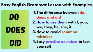 Do vs Does vs Did | Easy English Grammar Lesson with Examples