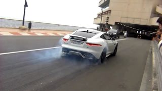 Jaguar F-Type R CRAZY BURNOUTS and insane popping sound!