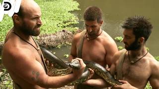 【全裸サバイバルS7】遂に“ジャングルの象徴” アナコンダを捕獲  Ep7 後半 / Naked And Afraid Xl S7(ディスカバリーチャンネル)