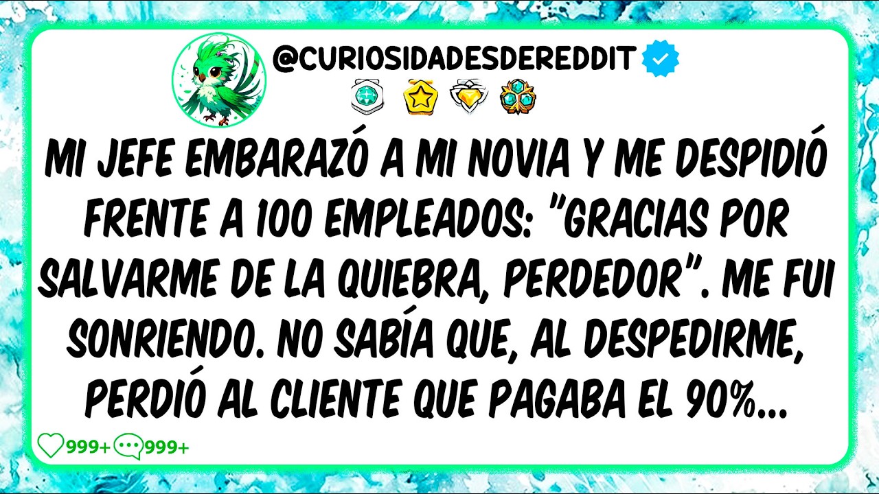 Mi JEFE embarazó a MI novia y me DESPIDIÓ frente a 100 empleados: "Gracias por salvarme, PERDEDOR"