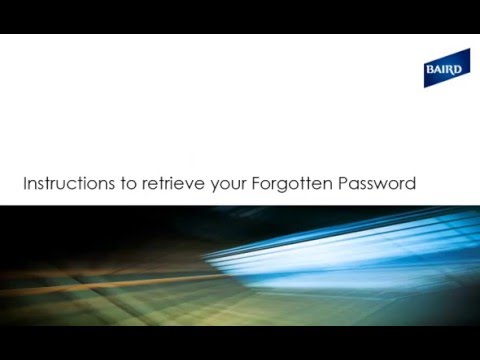 How to Recover Your Baird Online User ID or Password | Baird HD