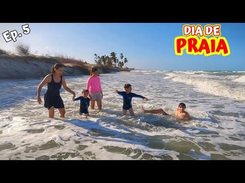 Nosso primeiro dia na praia de Tibau-RN - Férias em Mossoró-RN - Família Fafafran