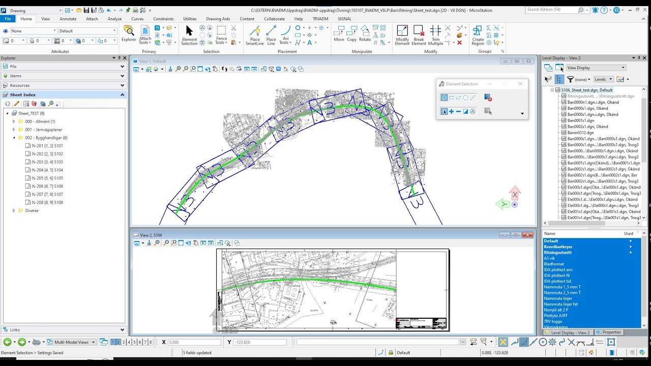 Dynamiska vyer i MicroStation