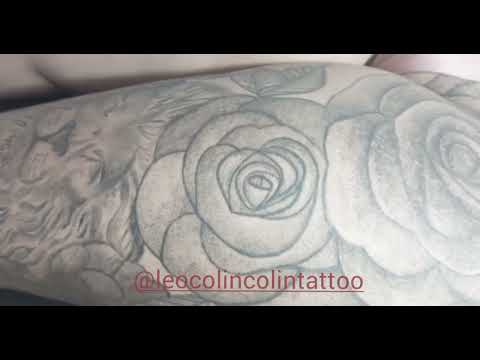 Tattoo floral Whip Shading rosas Leo Colin Colin Tattoo floral
