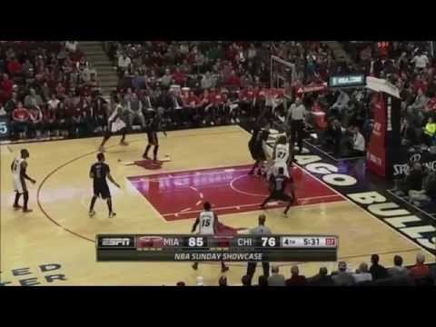 Hassan Whiteside triple double - 14 pts 13 reb 12 blk vs Bulls - BLOCK PARTY!!!