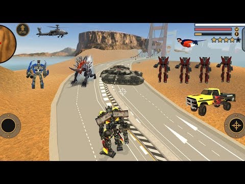 Vegas Crime Simulator (Transformer Fight Tank Robot) Monster Bee Destroy Tanks - Android Gameplay HD