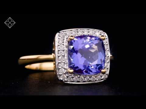 2ct Tanzanite and Diamond Statement Ring in 18K White Gold Version - Asteria Collection - FT90-VY