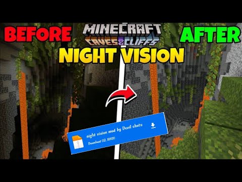 Night Vision Texture Pack MCPE | Night Vision Mod Addon For Minecraft Pocket Edition |