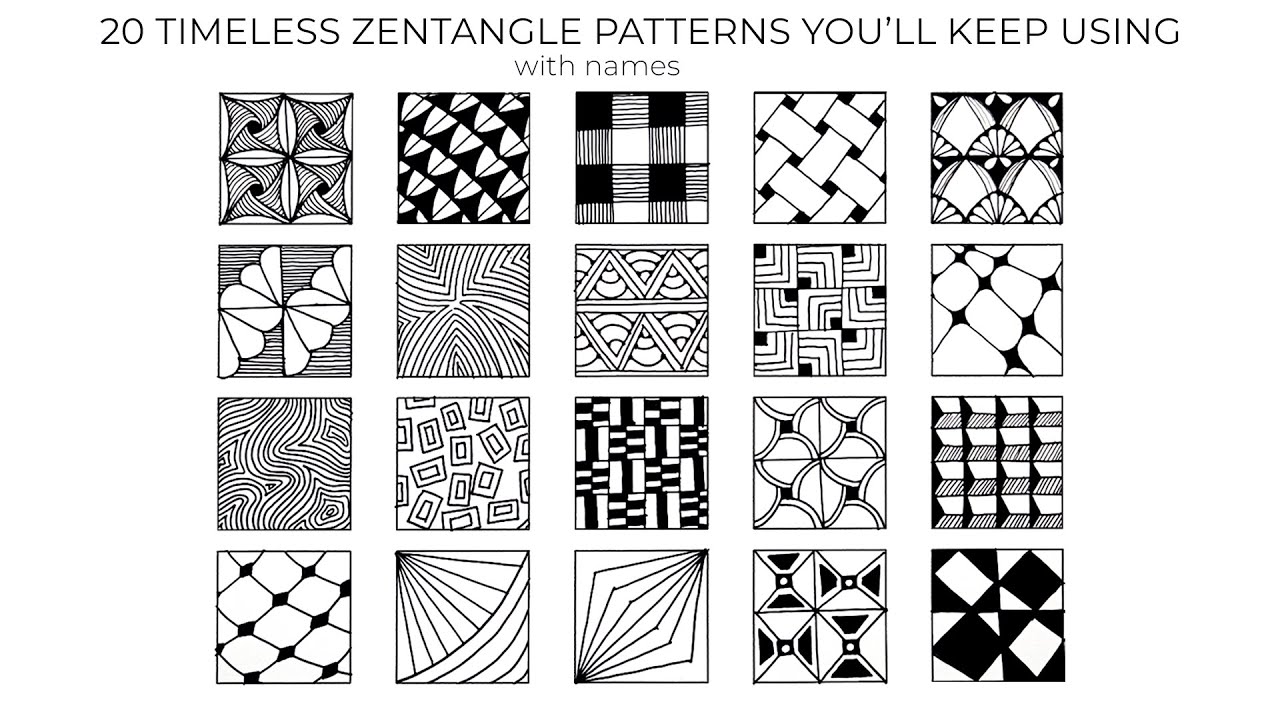20 Timeless Zentangle Patterns You’ll Keep Using | With Names