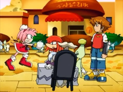 Sonic X Comparison: Amy Chases Sonic Through The Marketplace (Japanese VS English)