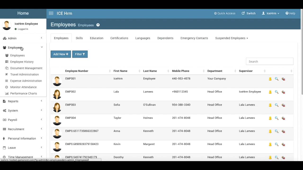 IceHrm.com | What is the difference between a user and an employee