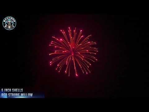 Raccoon Fireworks 1.3G JY5 0276 5 inch Shell Red Strobe Willow