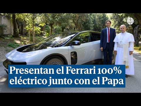 Així ha estat la presentació del Ferrari Luce 100% elèctric juntament amb el Papa León XIV