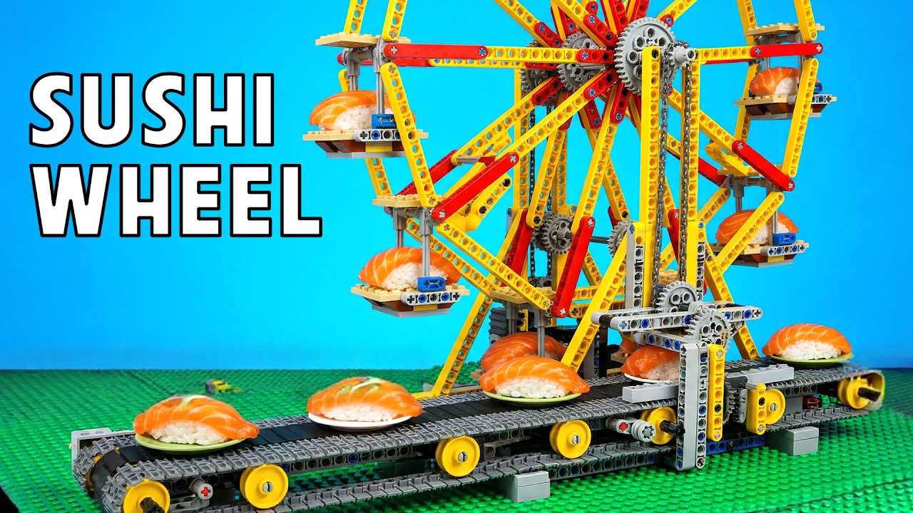 Automated LEGO Wheel & Conveyor Powers My Sushi Restaurant | LEGO Techinc Build